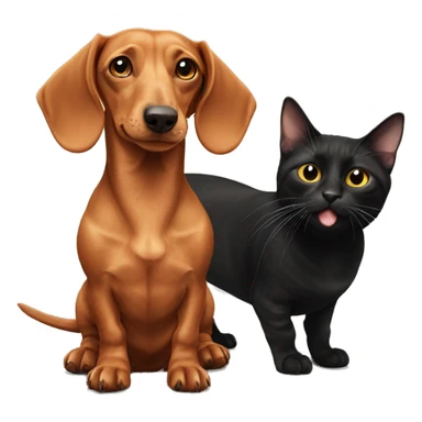 Dachshund and cat sticker