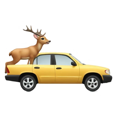 deer hitting a car sticker