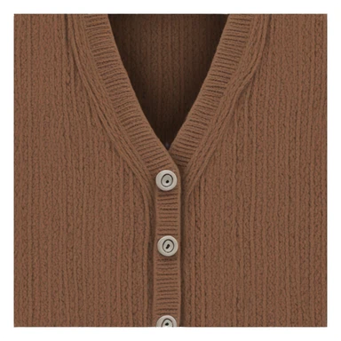 Brown V-neck knitted cardigan sticker