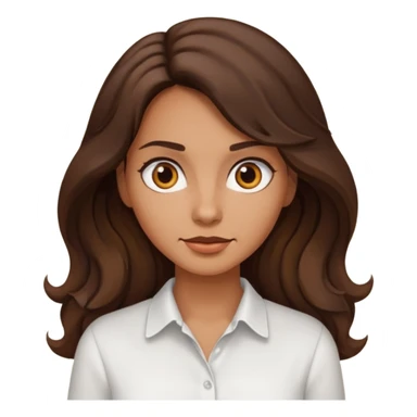 mujer trigueña ,  pelo ondulado,  pelo largo  color marron oscuro, ojos marrones oscuros sticker