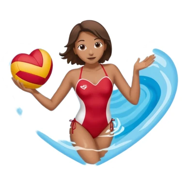 Natación  y voley en un corazón de color  sticker