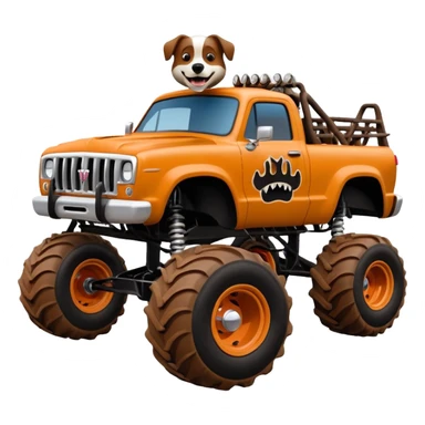 1 girl Monster Mutt - Monster Jam (Model Year: 2021) (Iconic colour: Brown with dog features) - A unique monster truck with playful, dog-inspired design cues. The vehicle is painted. sticker