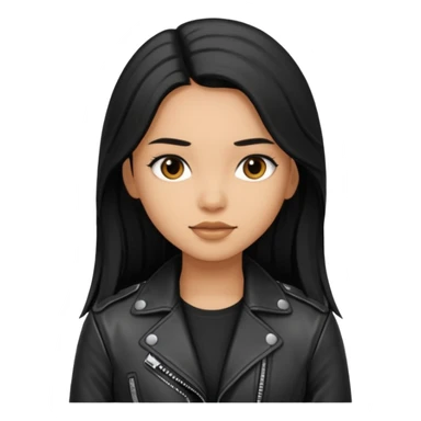  Siyah uzun saçlı ceket giyen esmerimsi kız fazla esmer değil siyah ceket  sticker