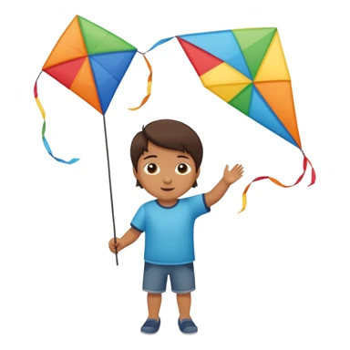 child with kite,Kite Flyers, big kite. sticker