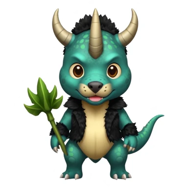 Black pitbull dressed as a triceratops black sticker