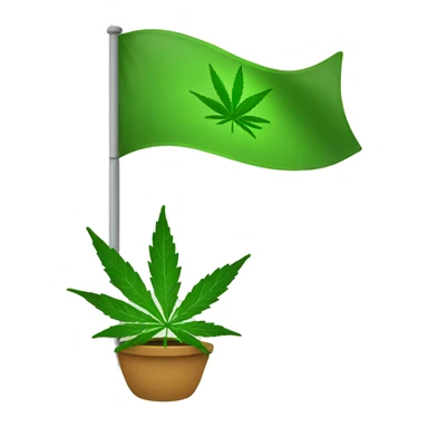 green flag with weed leaf  sticker