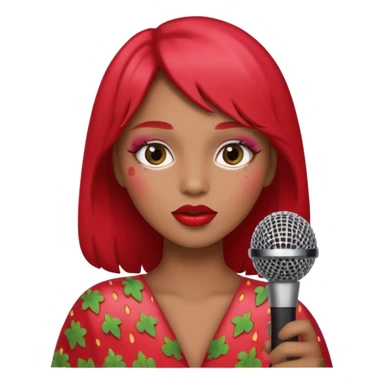 strawberry be hand the mic  sticker