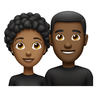 Black Husband and wife in black shirts sticker