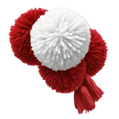 Crimson Red and White PomPoms sticker