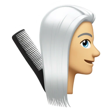 white hair comb sticker