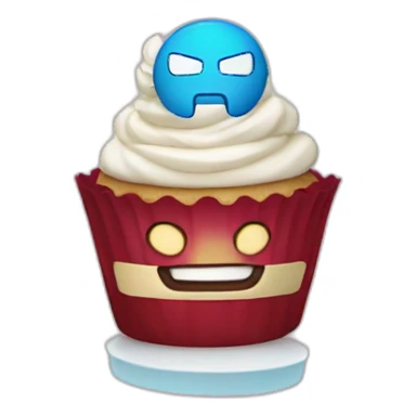 Happy cupcake with iron man  sticker