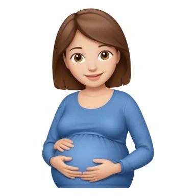 Una mamá embarazada de cabello  café  sticker