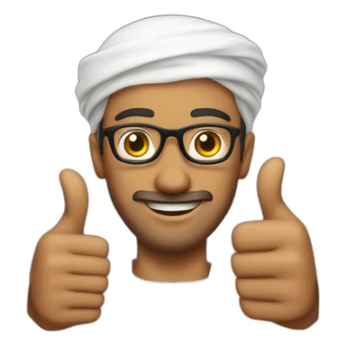Omani man thumbs up sticker