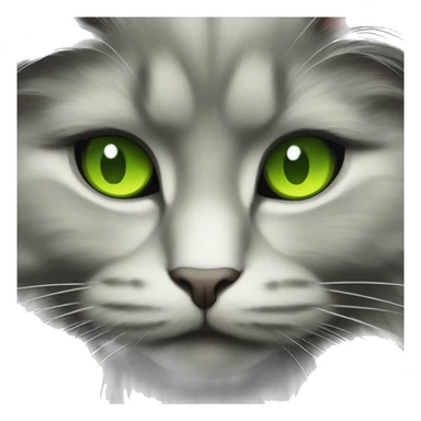 Fluffy black long haired cat with lime green eyes sticker