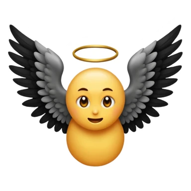 Créé un emojis d'un ange  avec des ailes de demon noir sticker