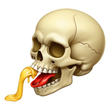 A skull emoji puking sticker