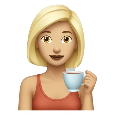 blond woman drinks tea sticker