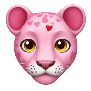 pink panther with red hearts sticker