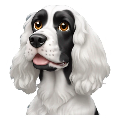 black and white english cocker spaniel with nose spots  sticker