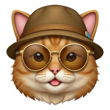 Cat with sunglasses and hat sticker