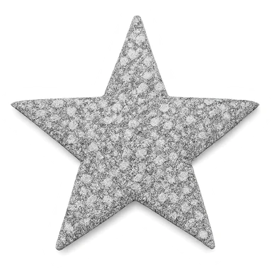 small silver glitter star, glamorous and stylish sticker