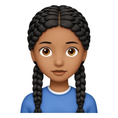 Girl with black braid  sticker