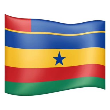 minimal Kabylie flag emoji with blue, yellow, green horizontal stripes and a central red ⵣ (Yaz) symbol, designed for clarity at small size sticker