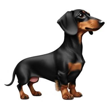 miniature dachshund with black and tan dapple coat sticker