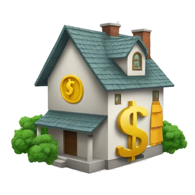 house with dollar sign overlayed on top sticker