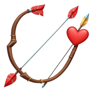 red bow and arrow with hearts sticker