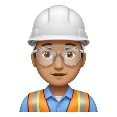 Civil engineer wearing white cap sticker