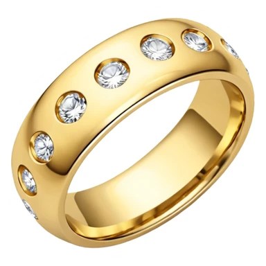 Gold and diamond men wedding band sticker