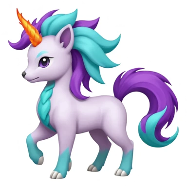 Rappidash pokemon white teal purple sticker