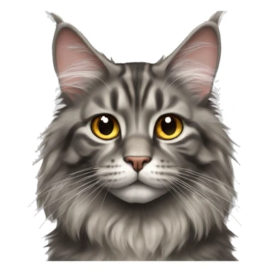 Maine coon cat fluffy tabby grey  sticker