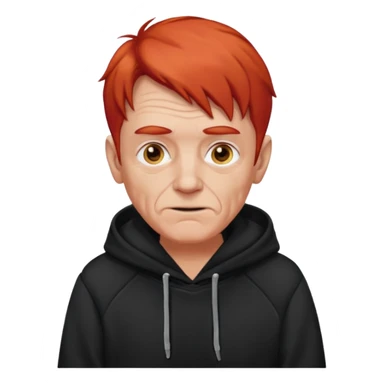old manwith red hair and black hoodie sticker