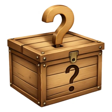 Box with question mark sticker