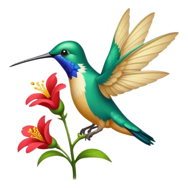 Un colibrí en una flor sticker