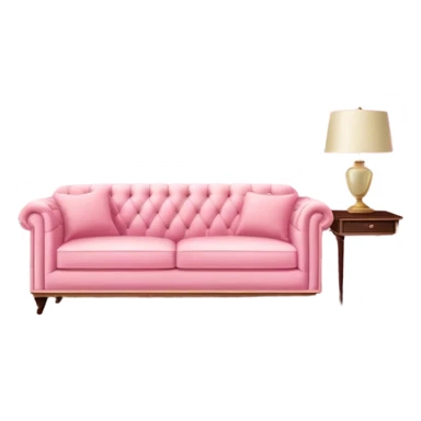 Living room in the of Powder Pink  color vintage glamour style sticker