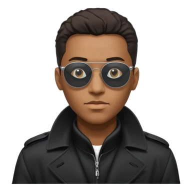 black man in black trenchcoat and matrix sunglasses sticker