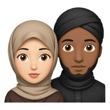 Mixed hijabi wife black husband black hair  sticker
