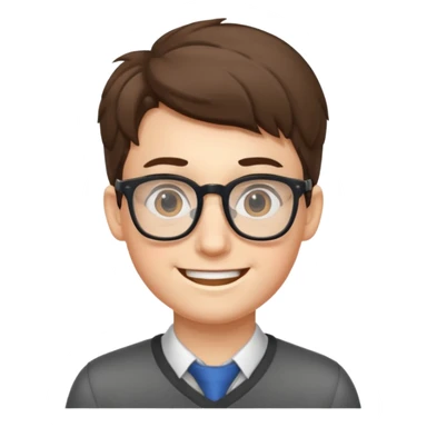 Nerdy boy with glasses sticker