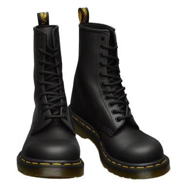 Realistic pair of black Dr.Martens Jaddon boots facing forward.  sticker