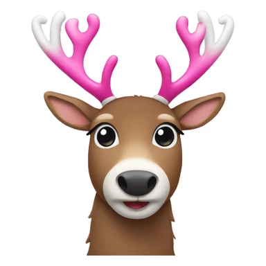 Reindeer with pink bow sticker