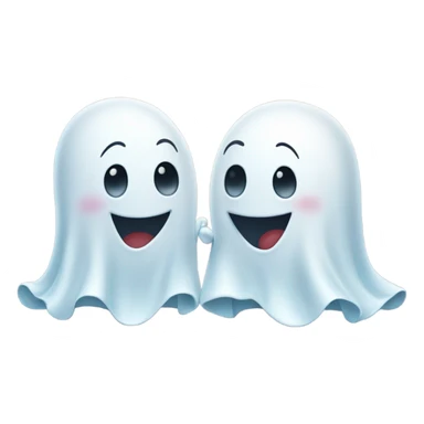 Two cute Ghost Friends posing  sticker