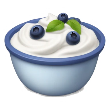 A bowl of yogurt with blueberry on top  sticker