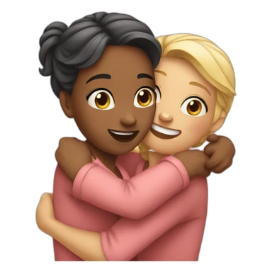 Hug two girlfriends sticker