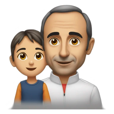 Eric Zemmour avec un enfant sticker