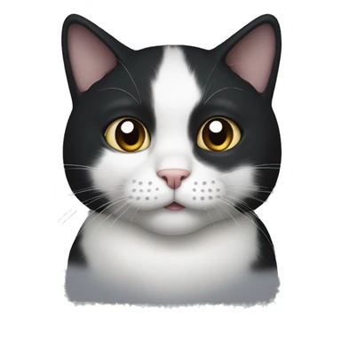 black cat with a white chin and white paws sticker