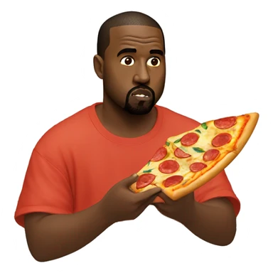 kanye west eating pizza sticker