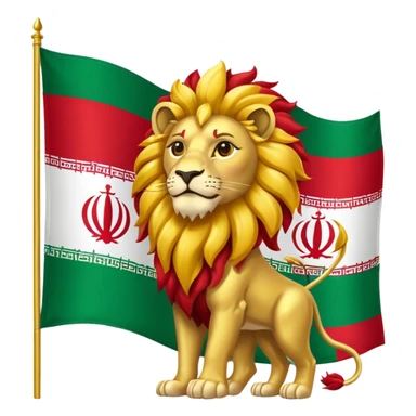 Iran lion and sun flag sticker
